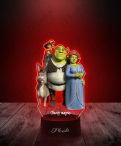 3D Plexido LED Lamp with UV Print Shrek Fiona Puss in Boots Donkey