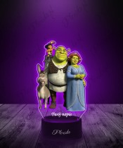 3D Plexido LED Lamp with UV Print Shrek Fiona Puss in Boots Donkey