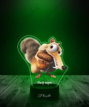 3D Plexido LED Lampe mit UV-Druck Ice Age Scrat Eichhörnchen