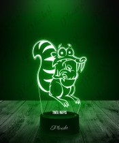 Lampka LED 3D Plexido Epoka Lodowcowa Scrat Wiewiór