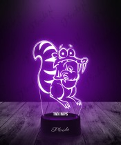 Lampka LED 3D Plexido Epoka Lodowcowa Scrat Wiewiór