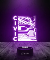 Lampka LED 3D Plexido Samochód Honda Civic Type R