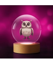 3D Crystal Ball Bird Barn Owl