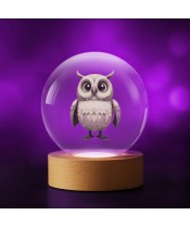 3D Crystal Ball Bird Barn Owl