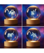 Minecraft Steve with Sword 3D Crystal Ball
