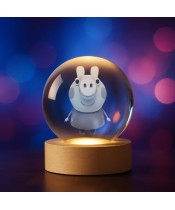 Kryształowa Kulka 3D Świnka Peppa