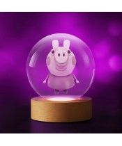Kryształowa Kulka 3D Świnka Peppa