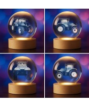 Kryształowa Kulka 3D Traktor Ciągnik New Holland