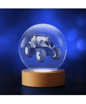 Kryształowa Kulka 3D Traktor Ciągnik New Holland