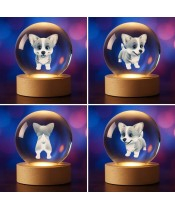 Kryształowa Kulka 3D Pies Corgi