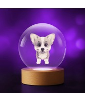 Kryształowa Kulka 3D Pies Corgi