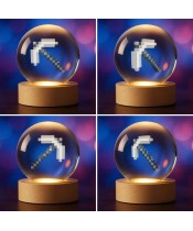 Minecraft Diamond Pickaxe 3D Crystal Ball