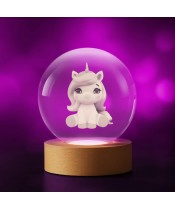Kryształowa Kulka 3D Kucyk Jednorożec Unicorn