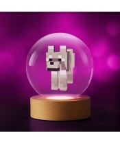 Minecraft Hund 3D Kristallkugel