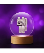 Minecraft Hund 3D Kristallkugel