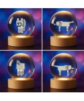 Minecraft Hund 3D Kristallkugel