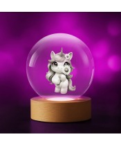3D-Einhorn-Kristallkugel
