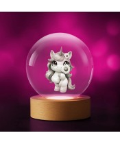 3D-Einhorn-Kristallkugel