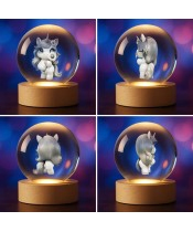 3D-Einhorn-Kristallkugel