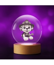 3D Crystal Ball Kitty with Stripes