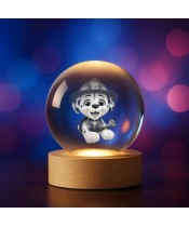 3D Crystal Ball Kitty with Stripes