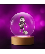 Leo Messi FC Barcelona 3D-Kristallkugel