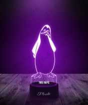 Lampka LED 3D Pingwiny z Madagaskaru Kowalski