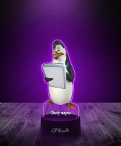 3D-Plexido-LED-Lampe mit UV-Druck Pinguine aus Madagascar Kowalski