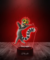 Lampka LED 3D Plexido z Nadrukiem UV Pingwiny z Madagaskaru Król Julian