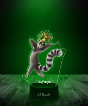 Lampka LED 3D Plexido z Nadrukiem UV Pingwiny z Madagaskaru Król Julian