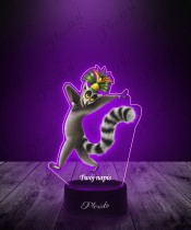 Lampka LED 3D Plexido z Nadrukiem UV Pingwiny z Madagaskaru Król Julian