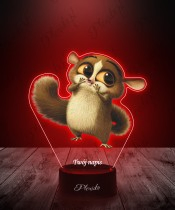 Lampka LED 3D Plexido z Nadrukiem UV Pingwiny z Madagaskaru Mort