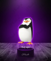 Lampka LED 3D Plexido z Nadrukiem UV Pingwiny z Madagaskaru Skipper