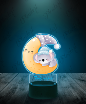 Lampka LED 3D Plexido z Nadrukiem Koala Niebieska - 1