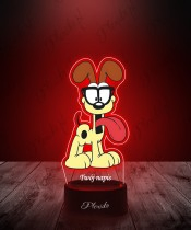Lampka LED 3D Plexido z Nadrukiem UV Garfield Odie