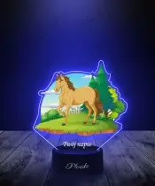 Lampka LED 3D Plexido z Nadrukiem UV Koń Rumak Farma