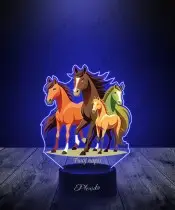 3D Plexido LED Lamp with UV Print Horse Horses