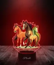 3D Plexido LED Lamp with UV Print Horse Horses