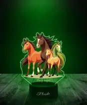 3D Plexido LED Lamp with UV Print Horse Horses