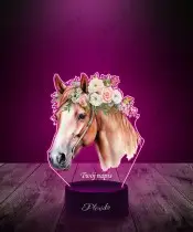 3D Plexido LED Lamp with UV Print Horse Steed Wreath