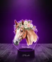 3D Plexido LED Lamp with UV Print Horse Steed Wreath
