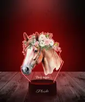 3D Plexido LED Lamp with UV Print Horse Steed Wreath