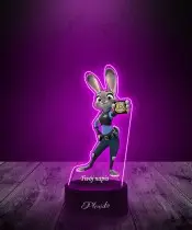 Lampka LED 3D Plexido z Nadrukiem UV Zwierzogród Judy Hopps Policjantka Królik