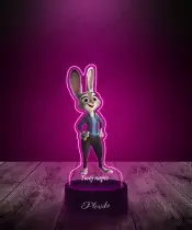 Lampka LED 3D Plexido z Nadrukiem UV Zwierzogród Judy Hopps Królik