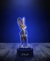Lampka LED 3D Plexido z Nadrukiem UV Zwierzogród Judy Hopps Królik