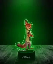 3D Plexido LED Lamp with UV Printing Zootopia Nick Bajer Lis