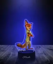 3D Plexido LED Lamp with UV Printing Zootopia Nick Bajer Lis