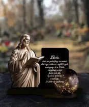 Große Solarkerze XL Premium Jesus Christus für den Friedhof
