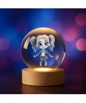 3D Harley Quinn Chibi Kristallkugel