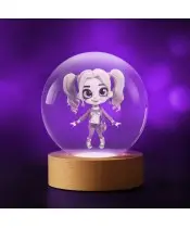 3D Harley Quinn Chibi Kristallkugel